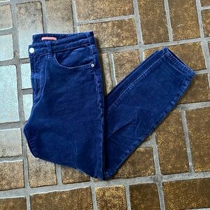 Anthropologie Pilcro Blue Corduroy High-Rise Skinny Ankle Jean